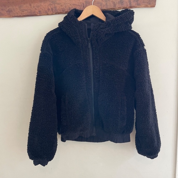 Lululemon | Black Reversible Fleece Hoodie Jacket Coat Size 6 - Picture 12 of 15